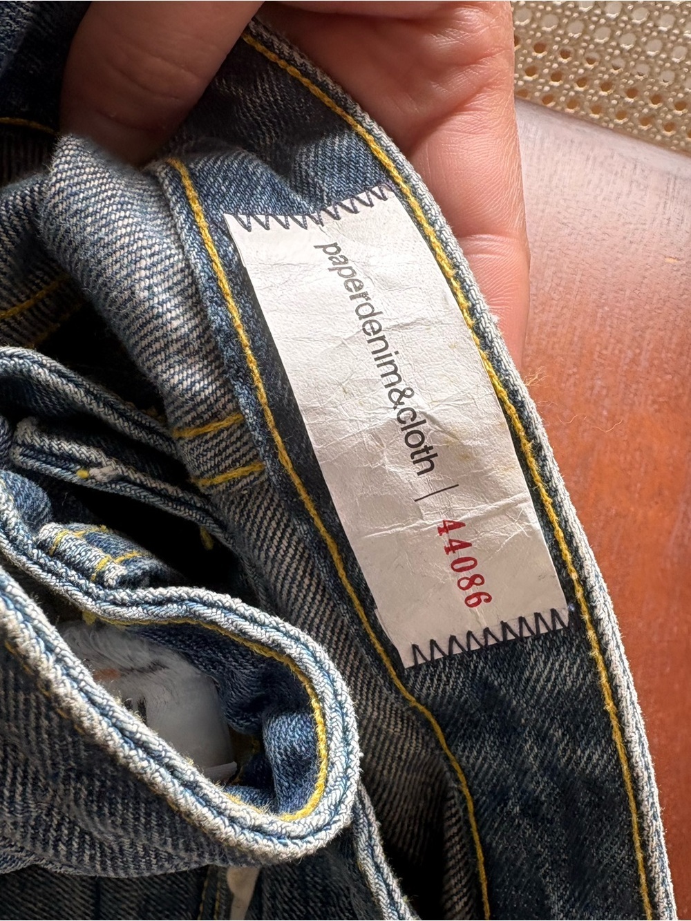 Paper Denim & Cloth light blue jeans with yellow stitching y2k - Picture 4 of 4